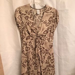Dress Brown tan white snake like print size medium